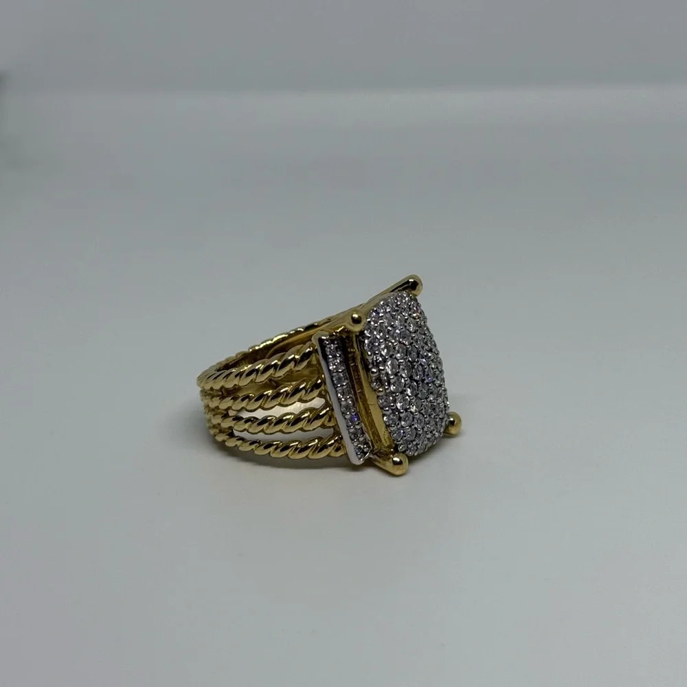 DAVID YURMAN 18k GOLD RING WITH WHITE DIAMONDS - Picture 5 of 6